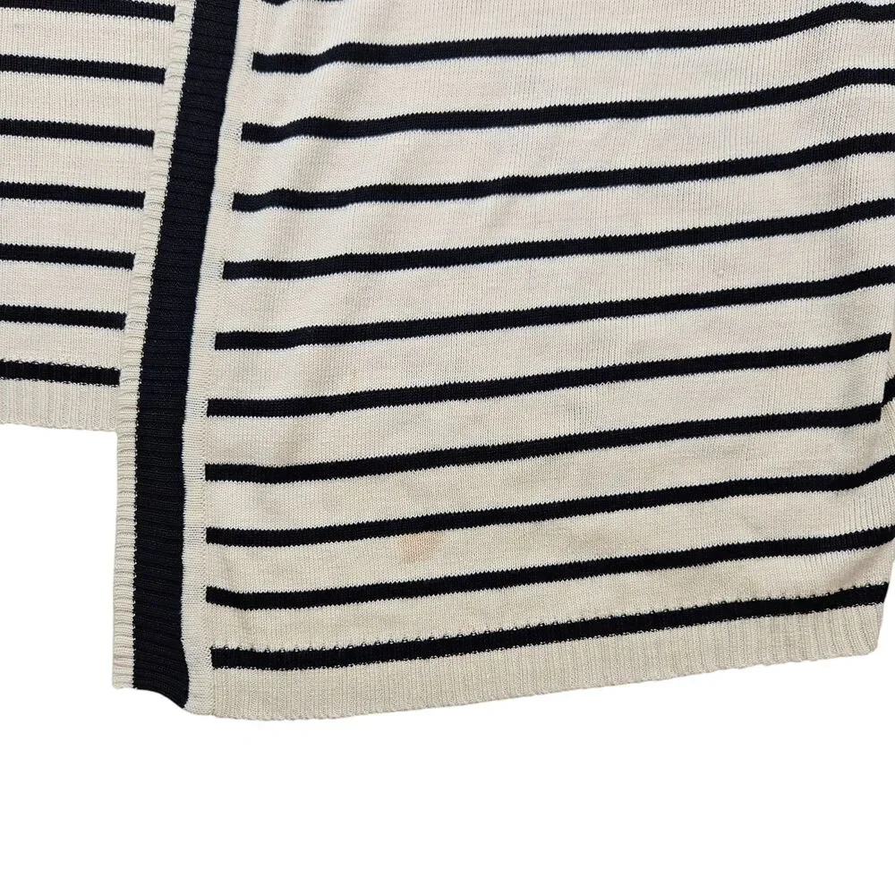 Vintage Emanuel Ungaro Silk Cardigan Sweater Womens Large Stripe Y2K Made in USA - Picture 6 of 10
